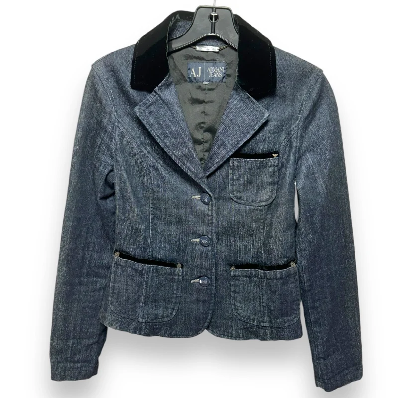 Blazer By Armani Exchange In Blue Denim, Size: S Women's Luxury Jacket