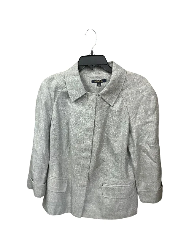 Blazer By Brooks Brothers In Grey, Size: L Cotton Blend Blazer