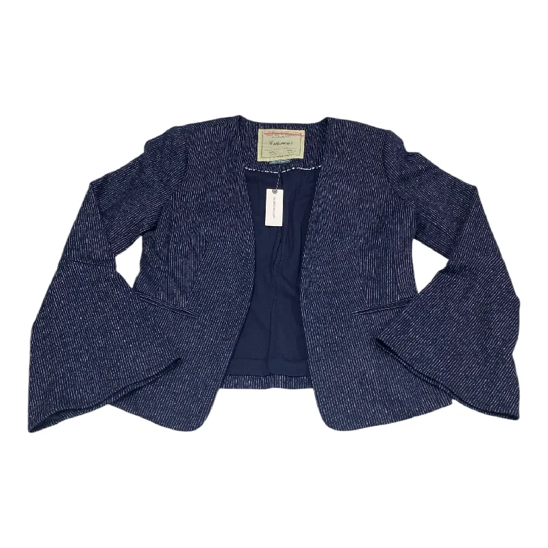 Blazer By CARTONNIER - ANTHROPOLIGIE In Blue & White, Size: S Women's Trendy Jacket
