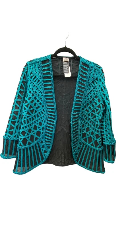 Blazer By Chicos In Black & Blue, Size: S Women's Vintage Suit