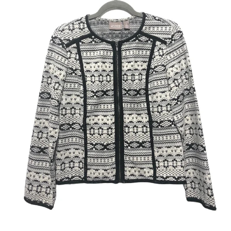 Blazer By Chicos In Black & White, Size: M Women's Luxurious Jacket