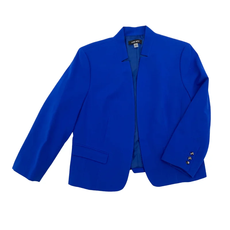 Blazer By Nine West In Blue, Size:L Women's Trench Blazer