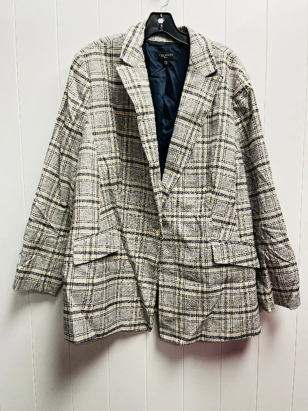 Blazer By Talbots In Blue & Tan, Size: 1x Women's Unique Blazer