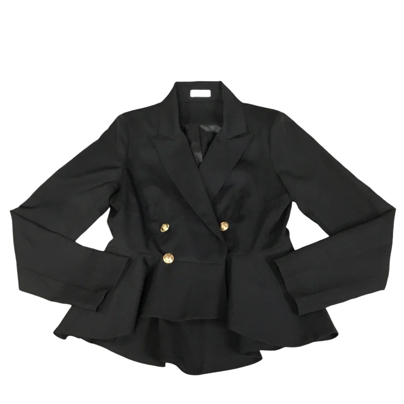 Blazer By Vestique In Black & Gold, Size: Mini Women's Leather Blazer