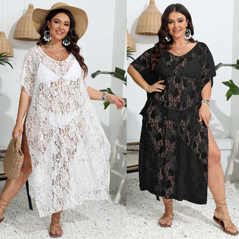 Factory Wholesale Women Plus Size Lace Beach Cover Up Long Dress Tunics Business professional Factory Wholesale Women Plus Size Lace Beach Cover Up Long Dress Tunics Business professional