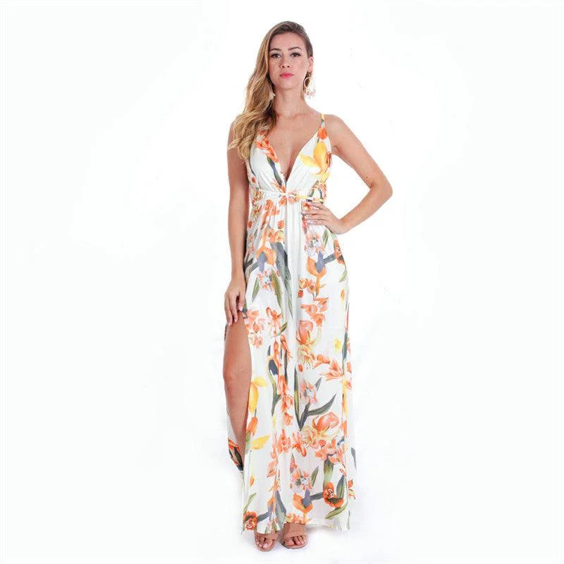 European and American Fashion Halter Sexy Suspender Wrap Chest Beach Long Dress Tunics Recommended stylist European and American Fashion Halter Sexy Suspender Wrap Chest Beach Long Dress Tunics Recommended stylist