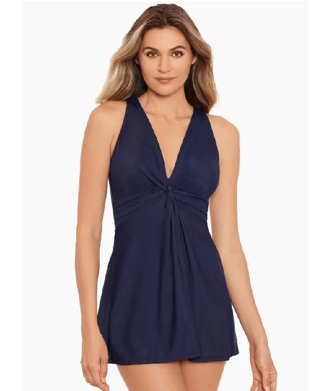 Miraclesuit Swim Must Have Marais Short Shaping DD Cup Swim Dress - Midnight Tunics Modern contemporary Miraclesuit Swim Must Have Marais Short Shaping DD Cup Swim Dress - Midnight Tunics Modern contemporary