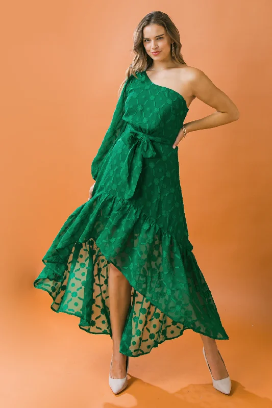 MIDNIGHT MOOD WOVEN HI-LOW DRESS Tunics Sophisticated sleek