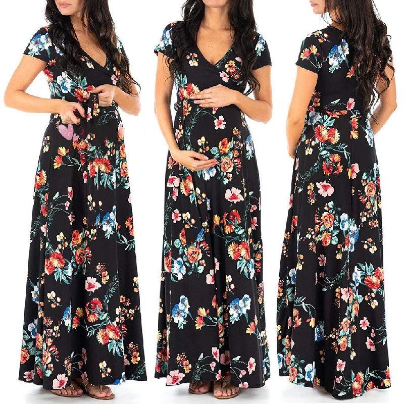 Womens Summer Casual Clothes Maternity Belt Long Dress Skirt Tunics Cozy comfortable Womens Summer Casual Clothes Maternity Belt Long Dress Skirt Tunics Cozy comfortable