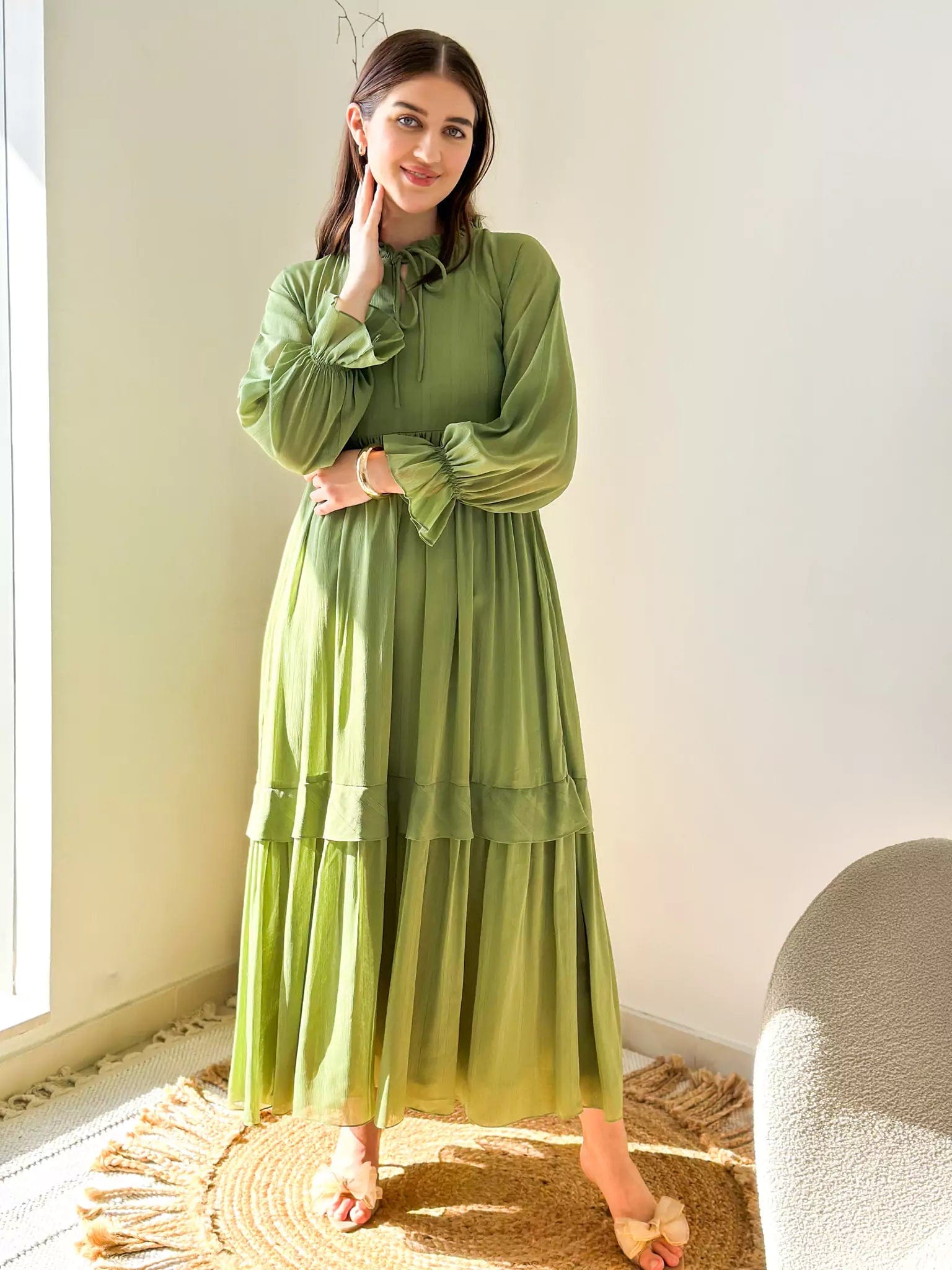 Duna Shimmer Long Dress Tunics Fleece cozy