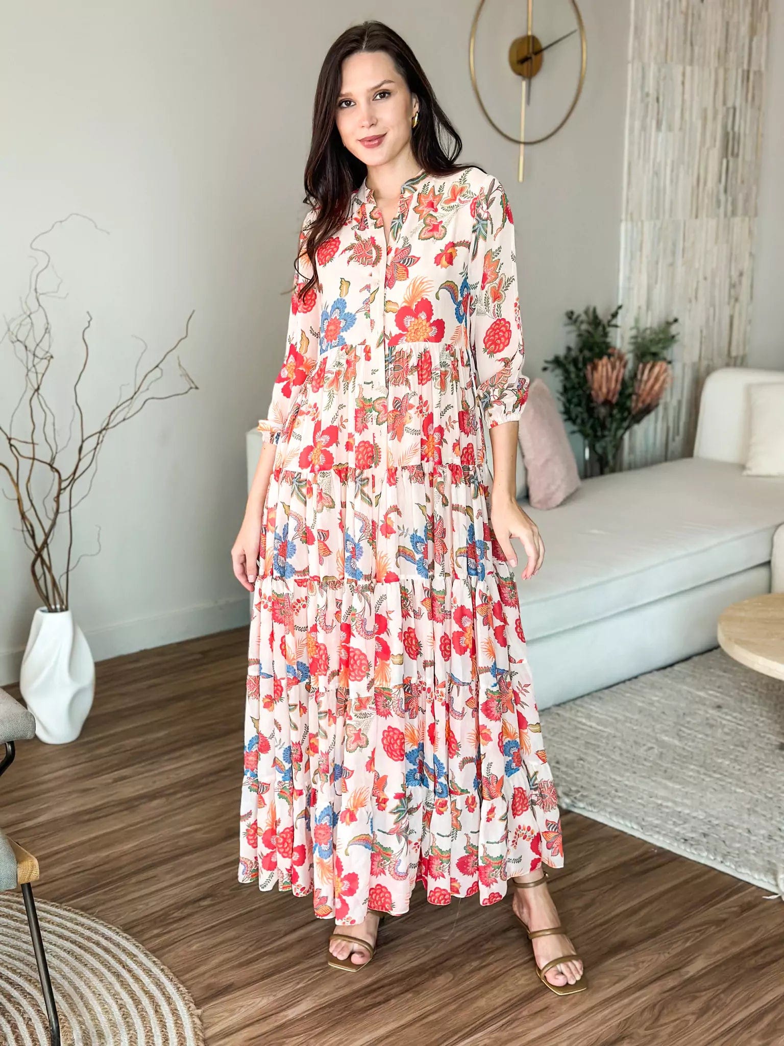Hattie Floral Long Dress Casual Short Summer