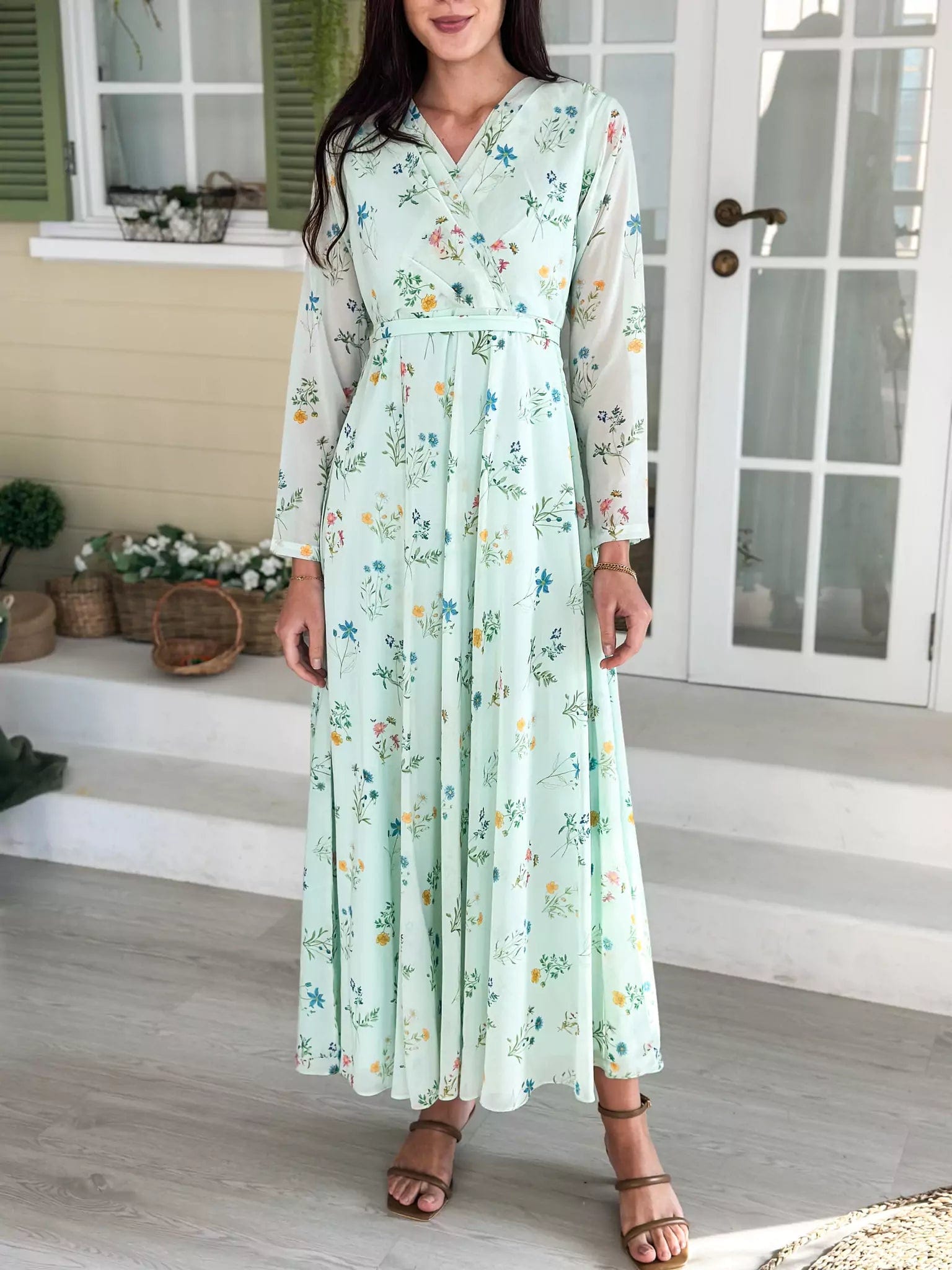 Sorrel Floral Long Dress Shift Classic Vintage