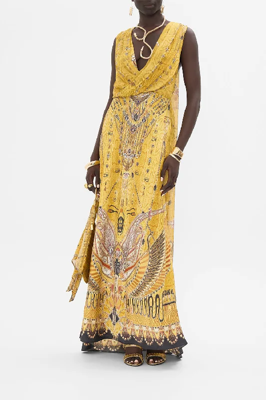 SLEEVELESS DRAPED T BACK LONG DRESS VALLEY OF THE KINGS Tunics Modern contemporary
