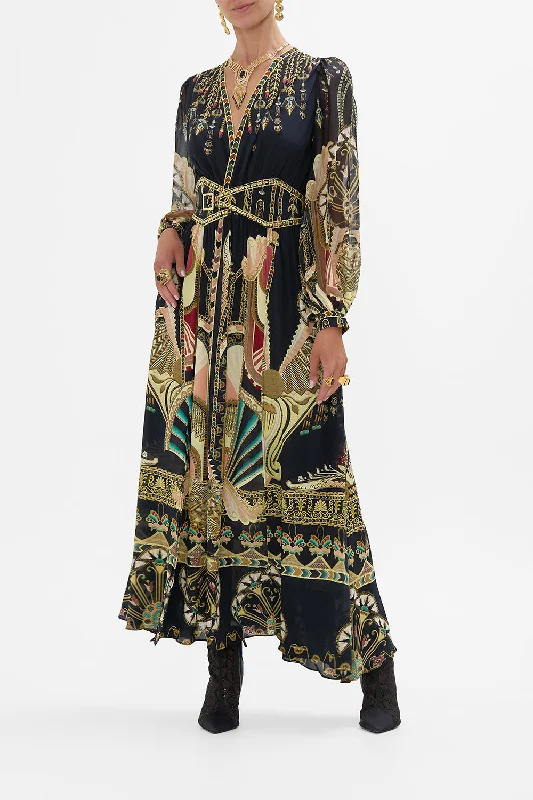 PEAKED WAISTBAND LONG DRESS THEY CALLED HER NEFERTARI Tunics Spring floral