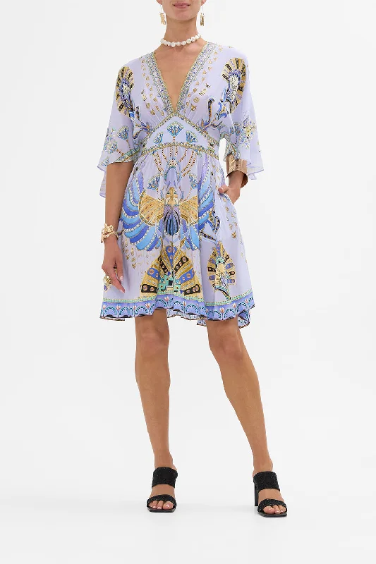 SHORT WAISTED DRESS UNDER SCARAB SKIES Tunics Prom sequined