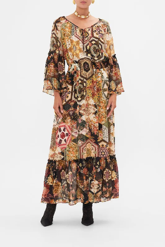 LONG DRESS WITH GATHERED BELL SLEEVE STITCHED IN TIME Tunics Recommended stylist