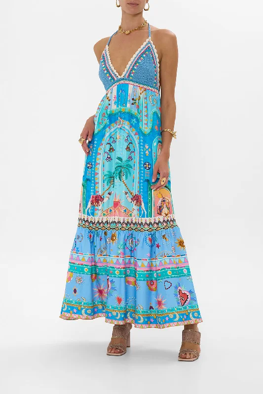 LONG DRESS WITH CROCHET BRA A PAINTED VILLAGE Tunics Spring floral