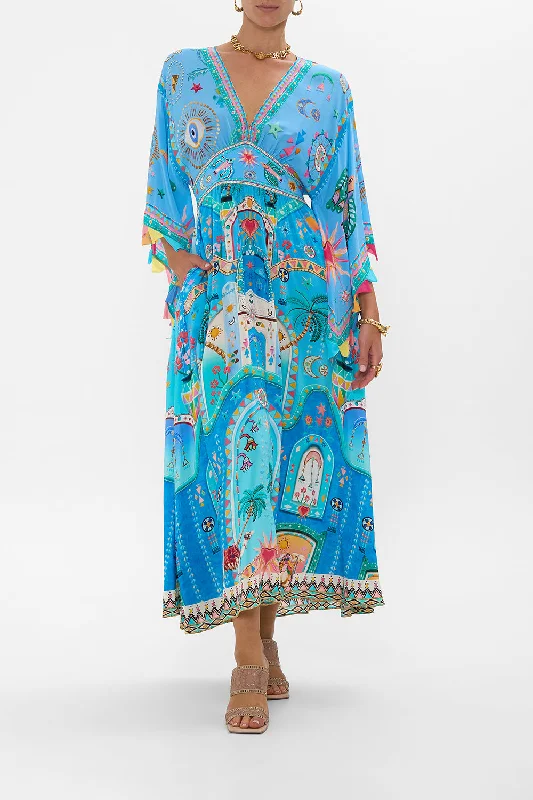 WAISTED DRESS WITH KIMONO SLEEVE A PAINTED VILLAGE Tunics Summer linen