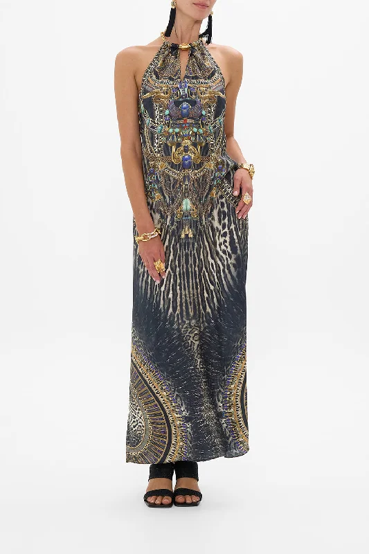 LOW BACK LONG DRESS WITH NECK HARDWARE CAT WORSHIP Tunics Hiking breathable