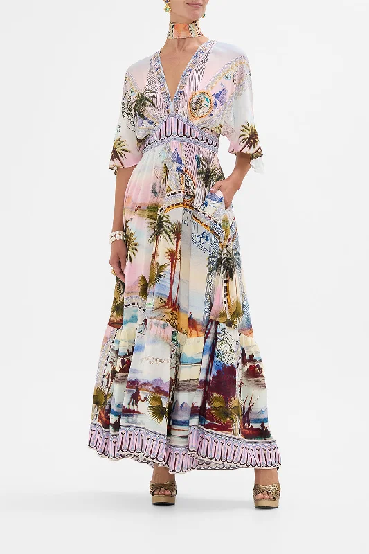 WAISTED DRESS WITH HEM RUFFLE CALL ME IN CAIRO Tunic Top Casual
