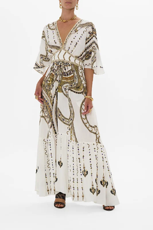 WAISTED DRESS WITH HEM RUFFLE GODDESS ENERGY Tunics Travel practical