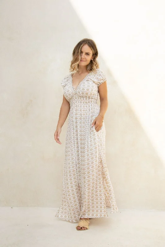 Celandine Long Dress // Abanico Print Tunics Velvet soft