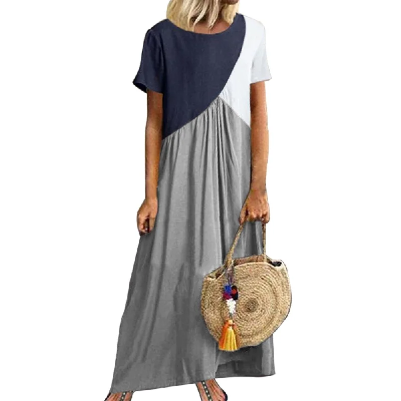 Round Neck Long Dress Tunics Handmade artisanal