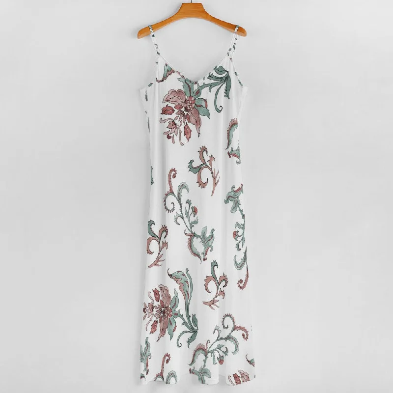 Sling Ankle Long Dress Floral Print girly
