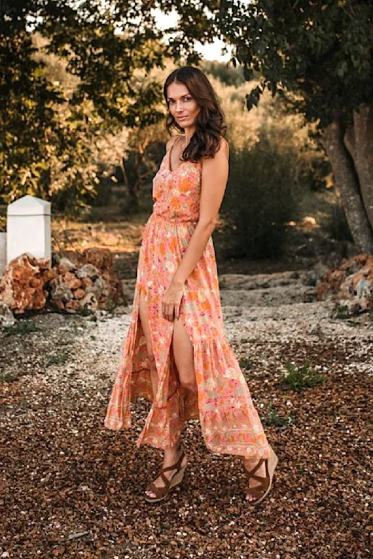 Starlight Long Dress // Terracotta Flower Turtleneck Neckline Stylish