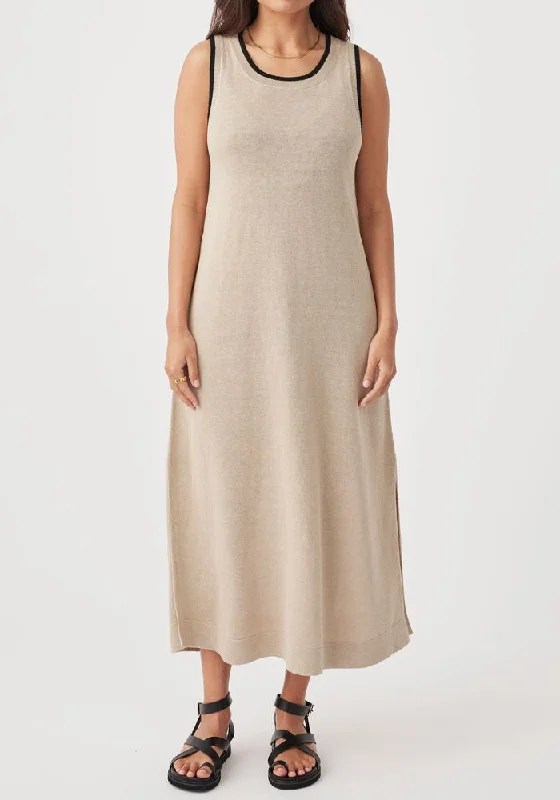 Brie Long Dress - Taupe Tunics Luxurious high-end