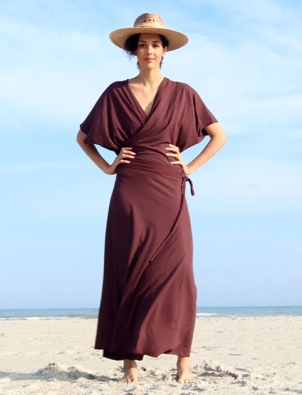 Butterfly Wrap Simplicity Long Dress Shift Classic Vintage