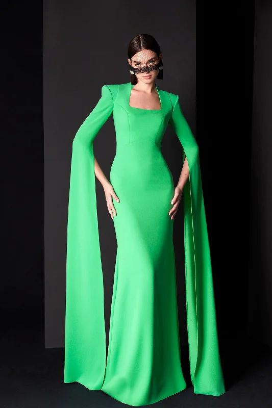Cape sleeves crepe dress Tunics Custom made