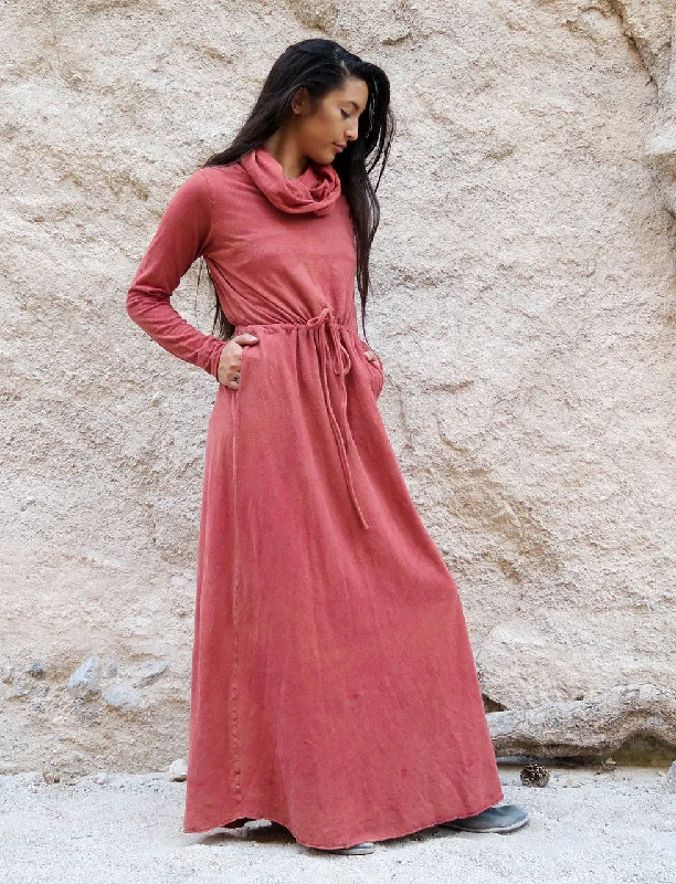 Chunky Cowl Gaia Long Dress Elegant Long Evening