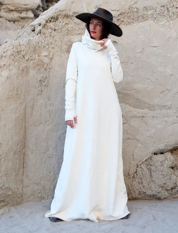 Chunky Cowl Ojai Long Dress Tunics Satin smooth