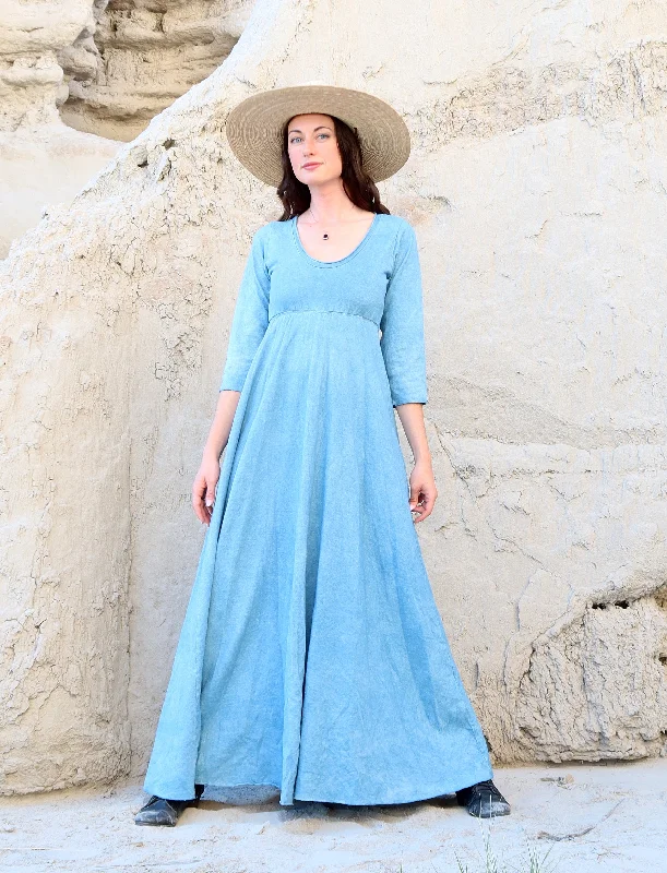 Crescent Empire Wanderer Long Dress Boat Neckline Classic