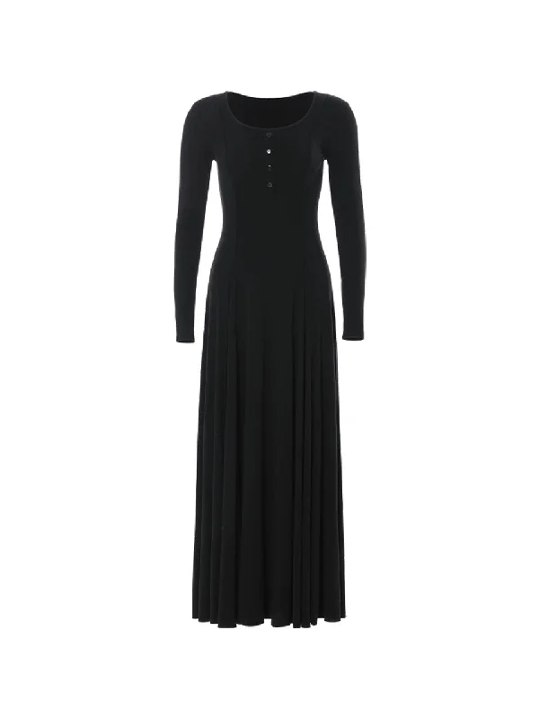 Darkblack round long dress Tunics Bridal satin