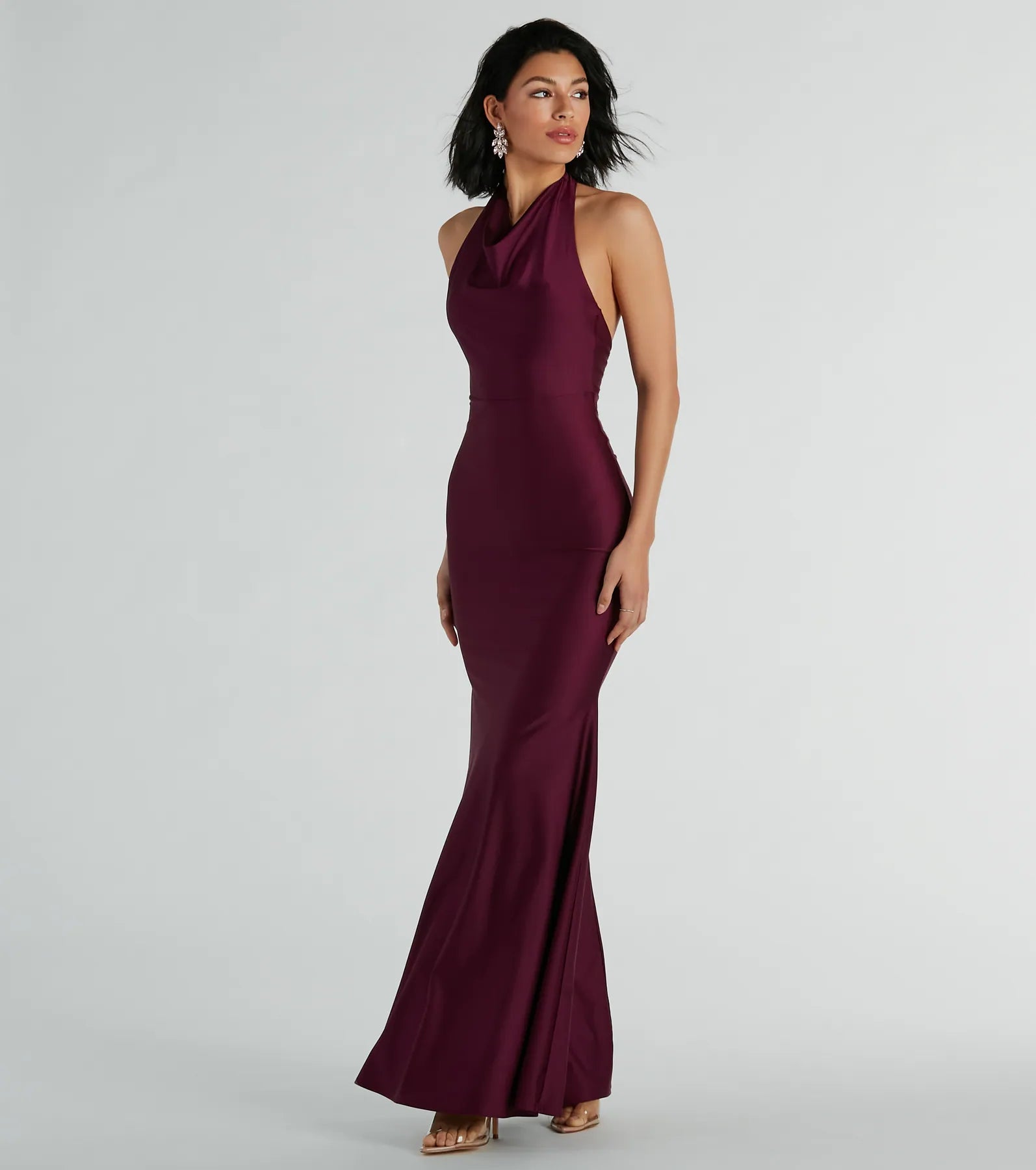 Diane Formal Halter Mermaid Long Dress Tunics Mesh breathable