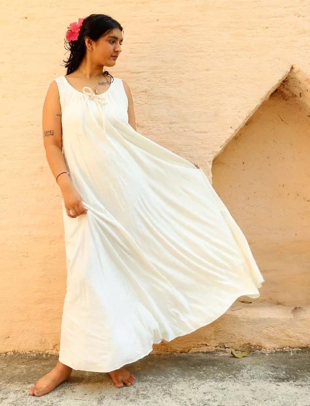 Drawstring Collar Wanderer Long Dress Tunics Fashionable trendy