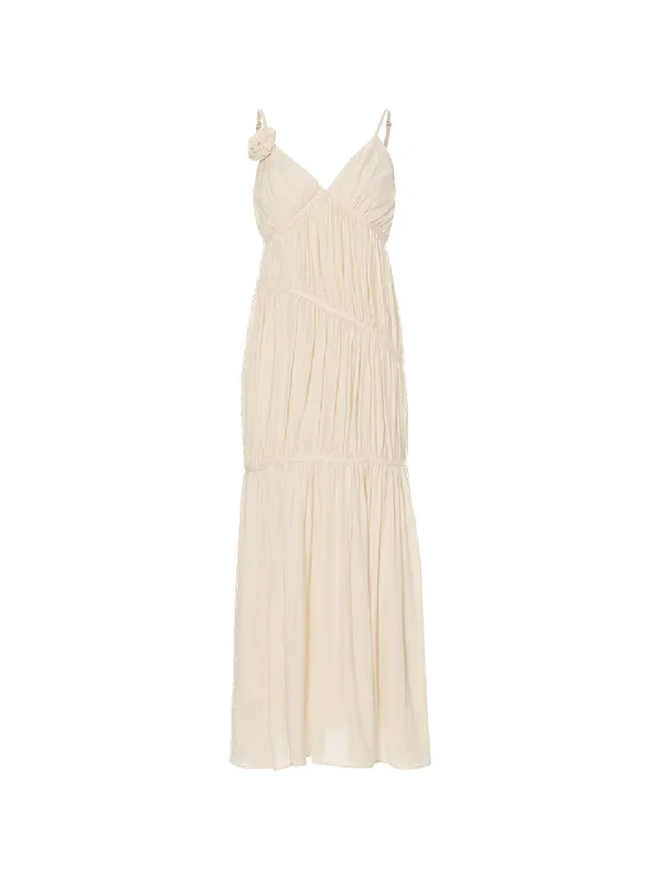 Eos shirring long dress Tunics Short Trendy
