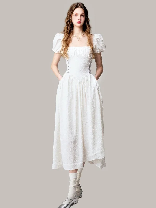 Ethereal Jacquard Long Dress Tunics Spring floral