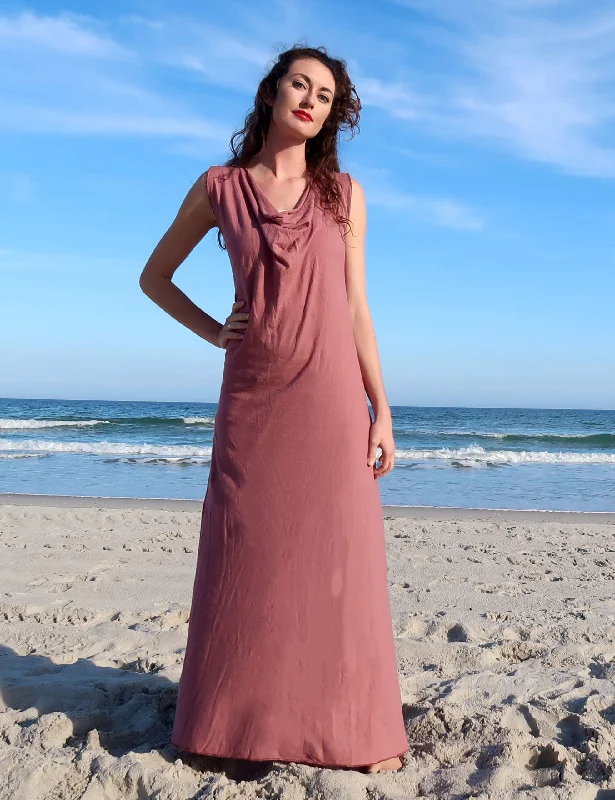 Float Neck Simplicity Long Dress Tunics Sophisticated sleek