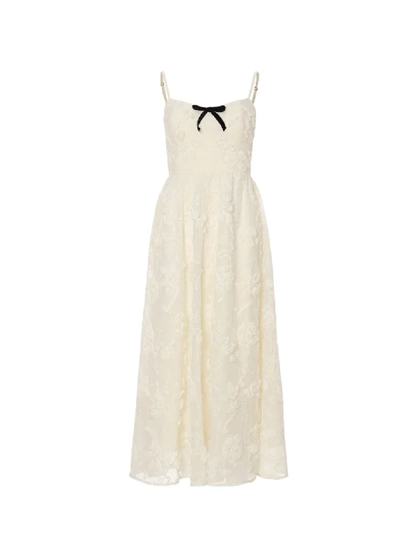 Flora ribbon long dress Tunics Fashionable trendy