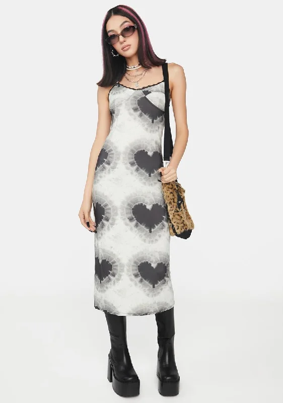 Gray One Love Long Dress Boatneck Modish Everyday