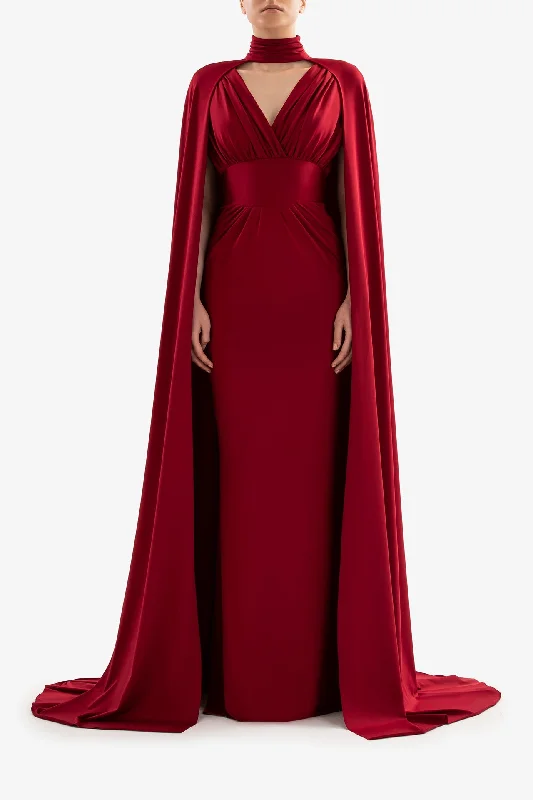 Jersey dress with a flowing cape Tunics Stylish modern