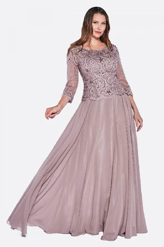 Ladivine 14327 - Quarter Sleeve Soutache Bodice A-Line Long Dress Tunics Trendy modern Ladivine 14327 - Quarter Sleeve Soutache Bodice A-Line Long Dress Tunics Trendy modern