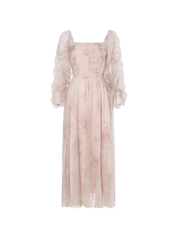 Layla Shirring Long Dress Tunics Hiking breathable