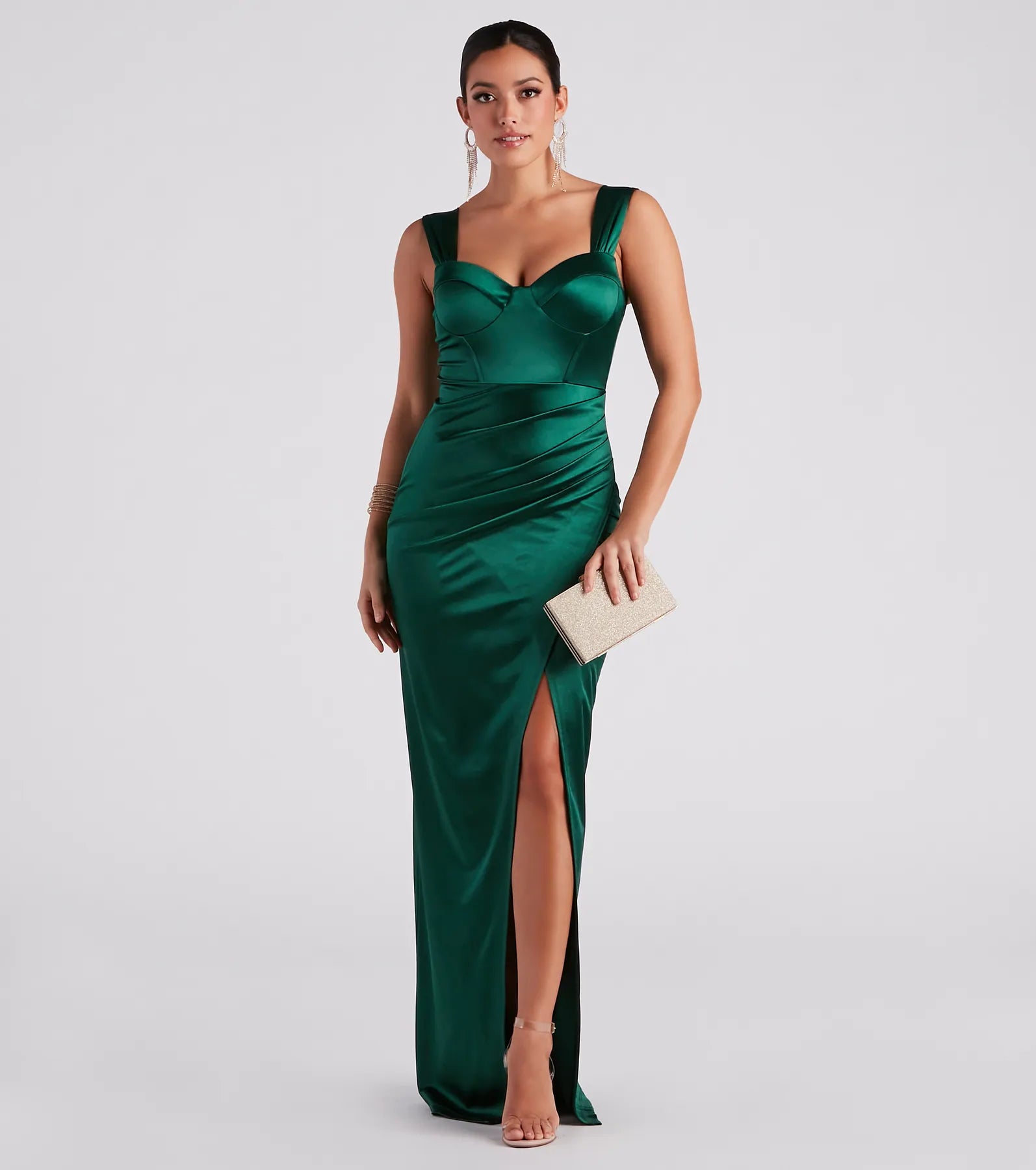 Lorelli Formal Satin Wrap Long Dress Tunics Bestseller popular