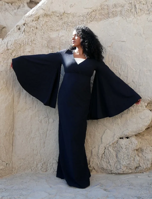 Market Priestess Sleeve Empire Pencil Long Dress Tunics Long Elegant