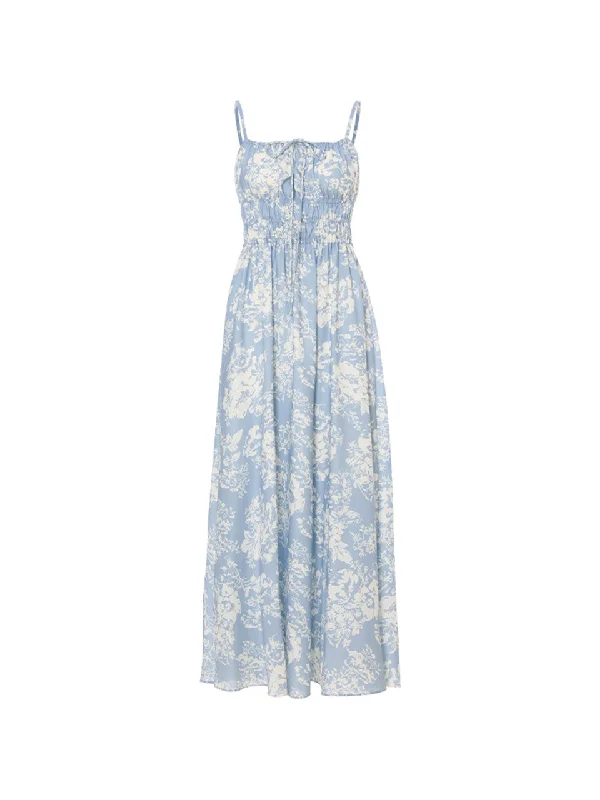 Mellow smoke long dress Boatneck Modish Everyday