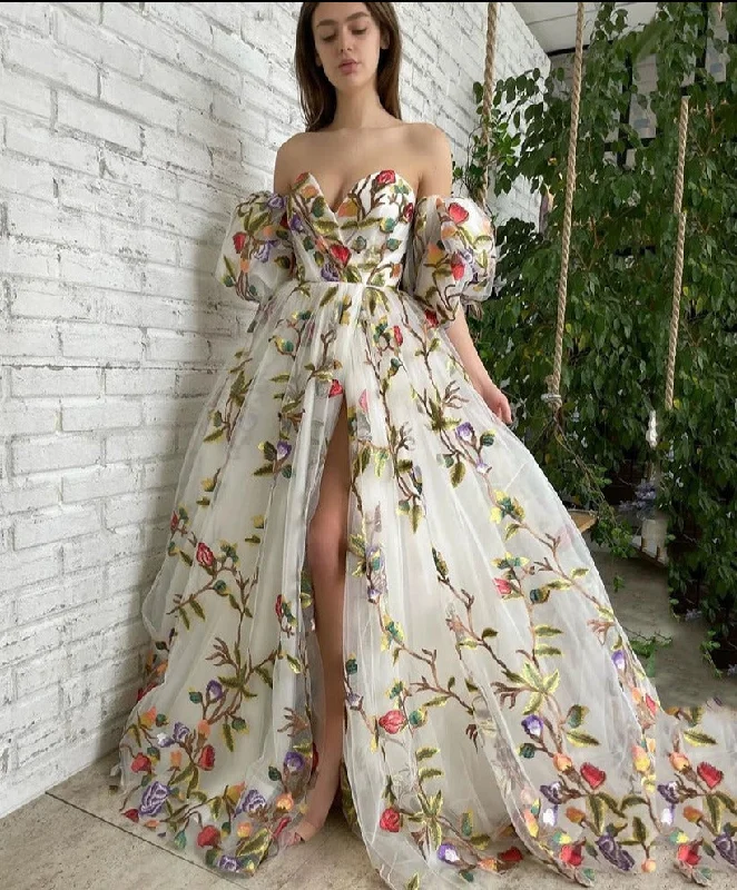 One-Shoulder Tube Top Mesh Long Dress Tunics Custom made